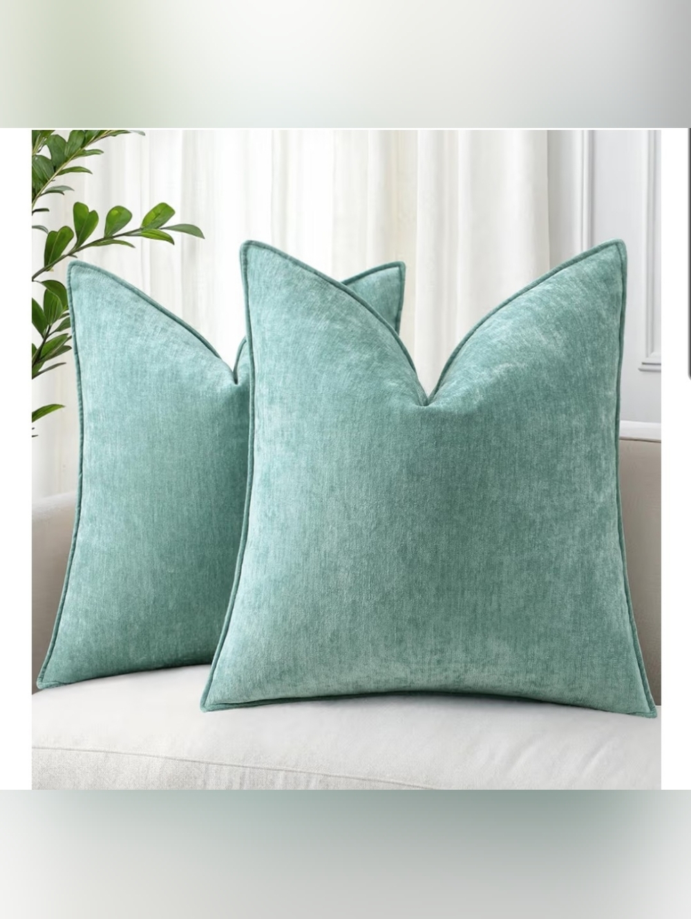 Set Of 2 Aqua Haze  Plush Throw Pillow Covers Size 20 X 20